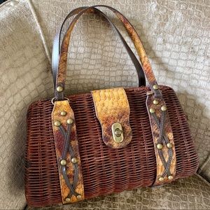 Adrienne Vittadini Straw Snake Leather